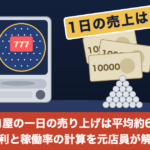 パチンコ屋の一日の売り上げと粗利・稼働率を解説する記事のアイキャッチ